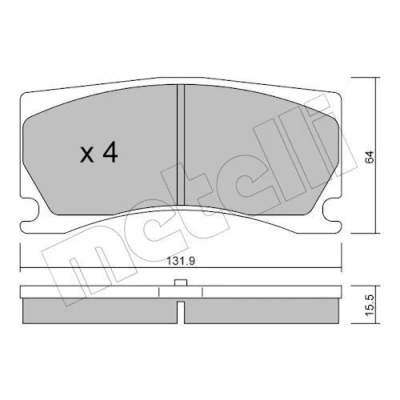 Bild av METELLI 22 1106 0 Jeu de plaquettes frein contact signal d&#039;usure exclu PEUGEOT: 308 II 3/5 portes, RCZ Coupe, 508 II, JAGUAR: XK Coupe