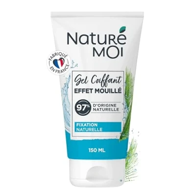 Bild av Naturé Moi Våt effekt stylinggel fettfri, icke klibbig håller 12 timmar alla hårtyper 97% naturligt ursprung ekologisk korn 150 ml återvunnet rör tillverkad i Frankrike