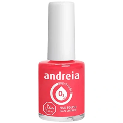 Bild av Andreia Halal Nagellack som andas Vattengenomsläppligt Veganskt och Plågeri fri Färg B16 Korall 10.5 ml
