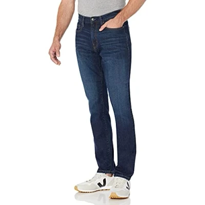 Bild av Amazon Essentials Men&#039;s Jeans atletisk passform, Tvättad indigoblå, 36W / 32L