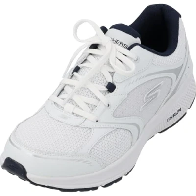 Bild av Skechers herr Gorun Consistent atletisk träning löpning promenadsko sneaker med luftkylt skum, Vit/marinblå, 41.5 EU