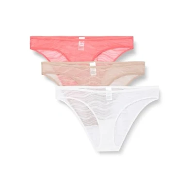 Bild av Calvin Klein dam 3 pack bikini (Low Rise), Calypso korall/cedar/vit, 3XL, korall/ceder/vit, 3XL