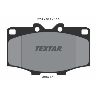 Bild av TEXTAR 2085201 Jeu de plaquettes frein non préparé pour indicateur d&#039;usure TOYOTA: Land Cruiser Prado 70 SUV, HILUX 6 Pick up, 60