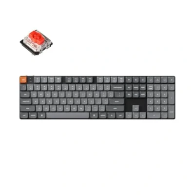 Bild av Keychron K5 Max Ultra Slim trådlöst mekaniskt tangentbord, QMK/VIA programmerbart, 3 mod Bluetooth/2,4 GHz/trådanslutet med Vit LED, Gateron Red Switch låg profil, PBT tangentkåpor