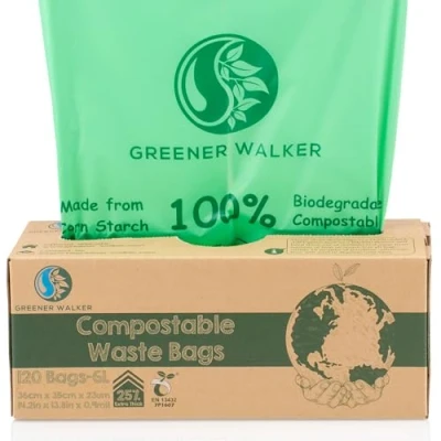Bild av Greener Walker 25% mycket tjock biologiskt nedbrytbar kompost 6L/10L/30 l soptunna kök avfallspåsar (6 120 påsar)