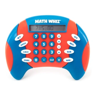 Bild av Learning Resources Math Whiz mathetränare, elektroniskt mattespel, från 6 år, handhållna spel, tillägg, subtraktion, multiplikation och delning öva, barnminiräknare