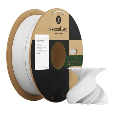 Bild av Matt PLA filament 1,75 mm, förstärkt 3D skrivarfilament 0,03 frostad textur, 1 kg spole (1,02 pund passar de flesta FDM skrivare, vit
