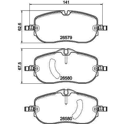 Bild av HELLA 8DB 355 044 391 Jeu de plaquettes frein préparé pour indicateur d&#039;usure avec vis d&#039;étrier accessoires