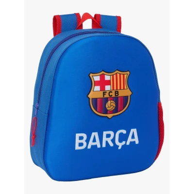 Bild av Safta F.C. BARCELONA Skolryggsäck, med 3D design, lämplig för barn i olika åldrar, bekväm och mångsidig, kvalitet styrka, 27 x 10 33 cm, Marinblå, Estándar, Avslappnad