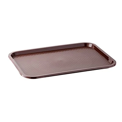 Bild av APS Fast Food bricka, splitterfri och diskmaskinssäker serveringsbricka, tillverkad i Tyskland, 53 x 32,5 cm, höjd 2 cm (GN 1/1), brun