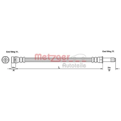 Bild av METZGER 4110231 Flexible De Frein 396 FORD: Focus 2, C Max, Max