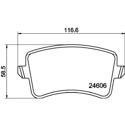 Bild av HELLA 8DB 355 025 381 Jeu de plaquettes frein non préparé pour indicateur d&#039;usure avec vis d&#039;étrier accessoires AUDI: Q5, A5 B8 Coupe
