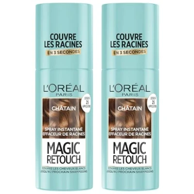 Bild av L&#039;Oréal Paris Instant White Hair Root and Corrector Spray Magic Retouch kastanj, set med 2 x 75 ml