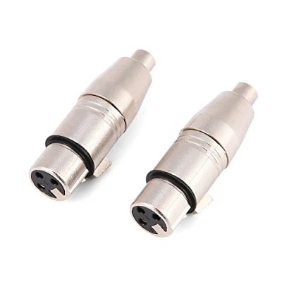 Bild av 2 st XLR till Cinch adapter, 3 stifts uttag ljudmikrofonadapter