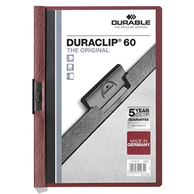 Bild av Durable 220931 KLÄMMAPP DURACLIP® 60, mörkröd, 25 stycken