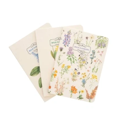 Bild av Grupo Erik Botanical Wild Flowers Pack Of 3 A6 Notebooks Notebook 1 Notepads Notepad Cute Stationery Gifts Flower