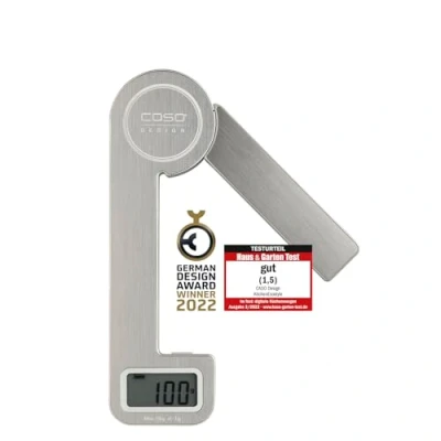 Bild av CASO Kök Ecostyle design köksvågar med kinetisk energi, inga batterier krävs, upp till 5 kg i 1 g steg, extra platt, rostfritt stål