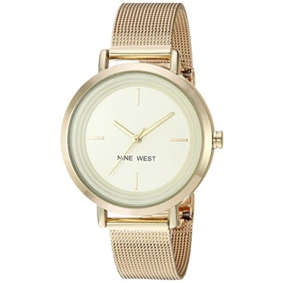 Bild av Nine West armbandsur i mesh för kvinnor, Silver/roséguldfärgad