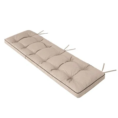 Bild av bänkkudde dyna kudde stoppning utomhus Bänkdyna för bänkar i hus och trädgård sittdyna 180 x 50 cm beige