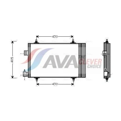 Bild av PRASCO CNA5173D Condenseur De Clim avec déshydrateur 14,5 11,0 Aluminium 540 CITROËN: Berlingo / First I, Xsara Picasso