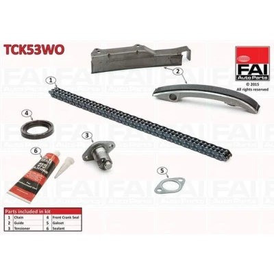 Bild av FAI AutoParts TCK53WO Jeu de distribution à chaînes avec joints, sans roues dentées duplex, Chaîne rouleaux MITSUBISHI: PAJERO 2