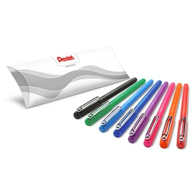 Bild av Pentel BX460 A kulspetspenna iZee, modell med lock, metallklämma 8 Stück Farben sortiert