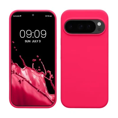 Bild av kwmobile fodral kompatibelt med Google Pixel 10/Pixel 10 Pro TPU silikon telefonskydd mjuk finish neonrosa
