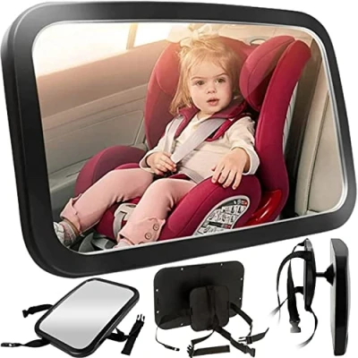 Bild av Retoo Babyspegel, bilbaksätesspegel, barnstol, bilspegel, backspegel för en säker åktur, babystol, bilstolsspegel, barnstolsspegel, 360 vridbar