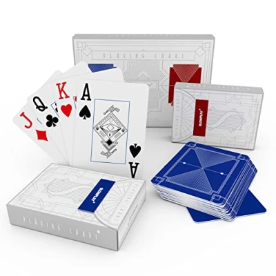 Bild av SLOWPLAY w 100% plastikowe karty do gry, Wodoodporne, profesjonalne z indeksem Jumbo wyśmienitej elastyczności i trwałości, zmywalne, pokera Texas Hold’em&#039; specified cannot be used as it conflicts with the value