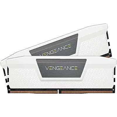 Bild av Corsair VENGEANCE DDR5 64 GB (2x32 GB) 5200MHz C40 Optimerat för Intel (Integrerad spänningsreglering, Anpassade XMP 3.0 profiler, Kompakt formfaktor, Robust värmespridare av aluminium) Vit