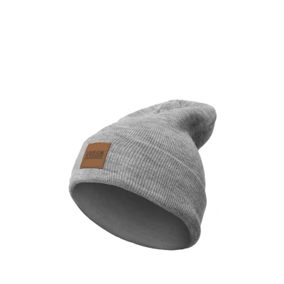 Bild av Urban Classics Leatherpatch LONG Mössa, Storlek: One Size, Grey