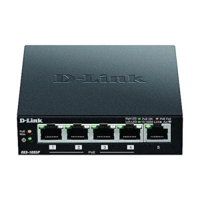 Bild av D Link DES 1005P snabb Ethernet switch 5 Port PoE+
