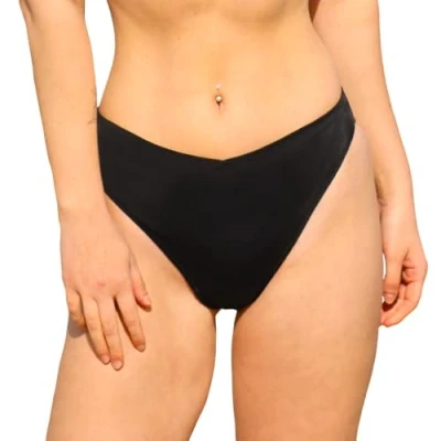 Bild av MYLILY periodiska bikinibyxor för kvinnor V form badmode simning period badkläder, svart, XS