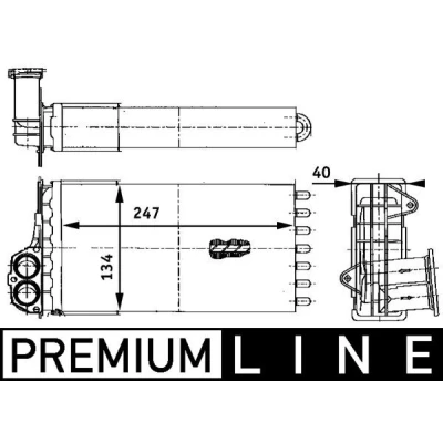 Bild av MAHLE ORIGINAL AH 88 000P Radiateur De Chauffage PEUGEOT: 206 3/5 portes, SW, Berline, CITROËN: Xsara Picasso