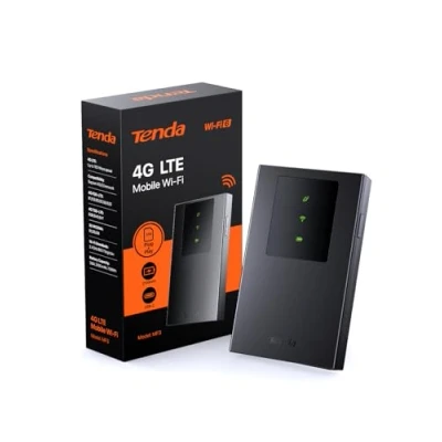 Bild av Tenda MF3 bärbar WiFi tvål med SIM kort, router 4G LTE Cat4 150 Mbps, 6 AX300Mbps, uppladdningsbart batteri, USB C port, enkel installation, WPA3, Roamingtrafik