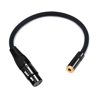 Bild av Devinal XLR till 1/8 honadapter, balanserad mini jack (3,5 mm) hona mikrofonkabel, 3,5 mm stereo TRS omvandlingssladd omvandlare