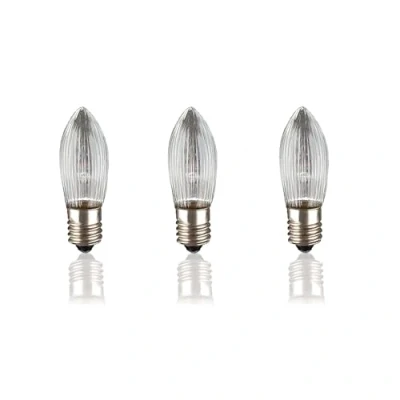 Bild av Hellum reservlampor för ljusbåge, 3 stycken, 8 V, W, räfflat ljus julgransljus, ljuskedjor inomhus med 30 lampor, glödlampor E10/8 V/3 W/22 lumen, 911138