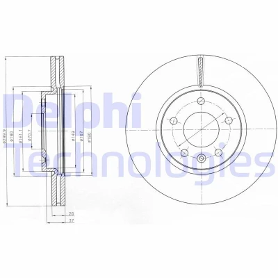 Bild av Bromsskiva DELPHI BG4278C