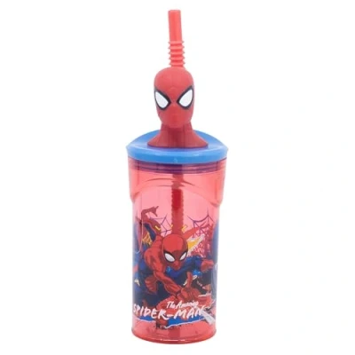 Bild av Stor 84124975136663D Figurfat Glas, 360 ml Kapacitet, Spiderman Web Urban