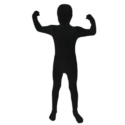 Bild av Morphsuits svart helkroppsdräkt för barn, rolig maskeraddräkt pojkar flickor L (120137 cm)