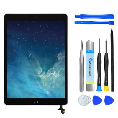 Bild av NB+ skärm för iPad mini 1/2 Gen skärmutbyte, 7,9 tum, digitizer 2012 2013, A1432 A1455 A1489 A1490 A1491, förinstallerat lim, inkl. reparationsverktyg, med hemknapp (svart)