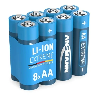 Bild av ANSMANN Extreme Lithium Batterie Aa Mignon un Pacco da 8 1,5V LR6 Alta capacità, estremamente leggera potenza + 700% in piu di Alkaline5V 1X8 Bolla Batteria, More Power
