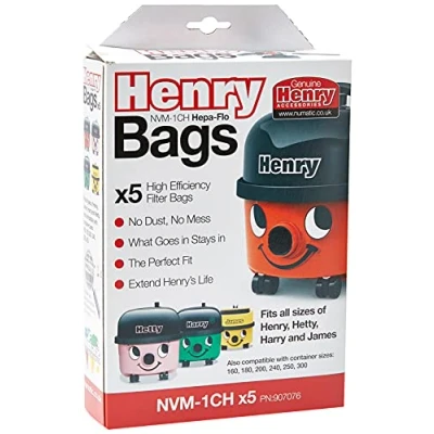 Bild av Henry HepaFlo dammsugarpåsar, paket med 5 Pack of Vitt