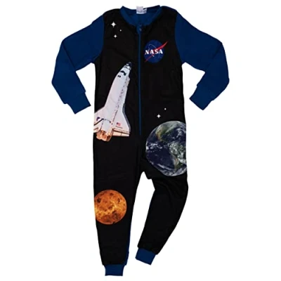Bild av United Labels NASA jumpsuit för pojkar, Blå svart, overall lång, pyjamas i ett stycke barn, / 110 116