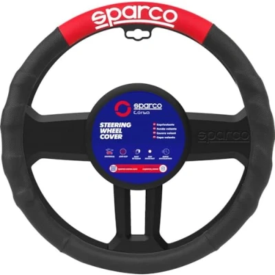 Bild av SPARCO SPC1111RS Rattskydd svart, Röd 39cm Polyester