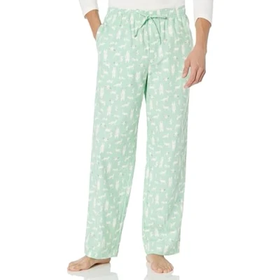 Bild av Amazon Essentials Men&#039;s Pyjamasbyxa i flanell (finns Big &amp; Tall), Mintgrön Skogsdjur, S