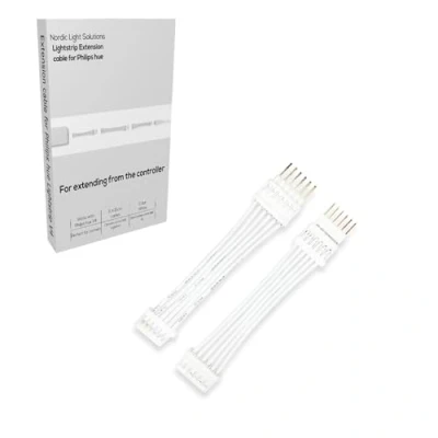 Bild av LIGHT SOLUTIONS förlängningskabel styrenhetssats för Philips Hue lightstrip V4 &amp; Solo belysning LED band remsa ström i vitt
