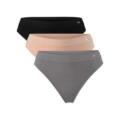 Bild av DANISH ENDURANCE 3 Pack Stringtrosor i Bambu, Stretchiga, OEKO TEX Certifierat Material, för Dam, Flerfärgad (1x Svart, 1x Grå, Beige), XL/XXL