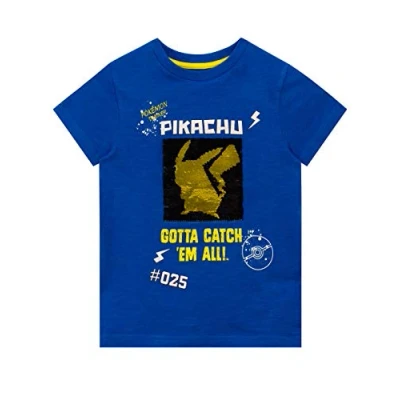 Bild av Pokemon Pikachu T shirt för pojkar, blå, 116 cm