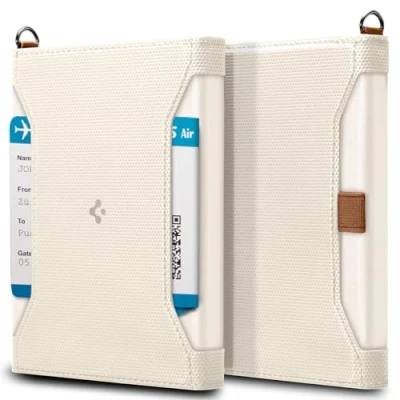 Bild av Spigen Passport Cover med RFID blockering gjord av konstläder Dune Beige